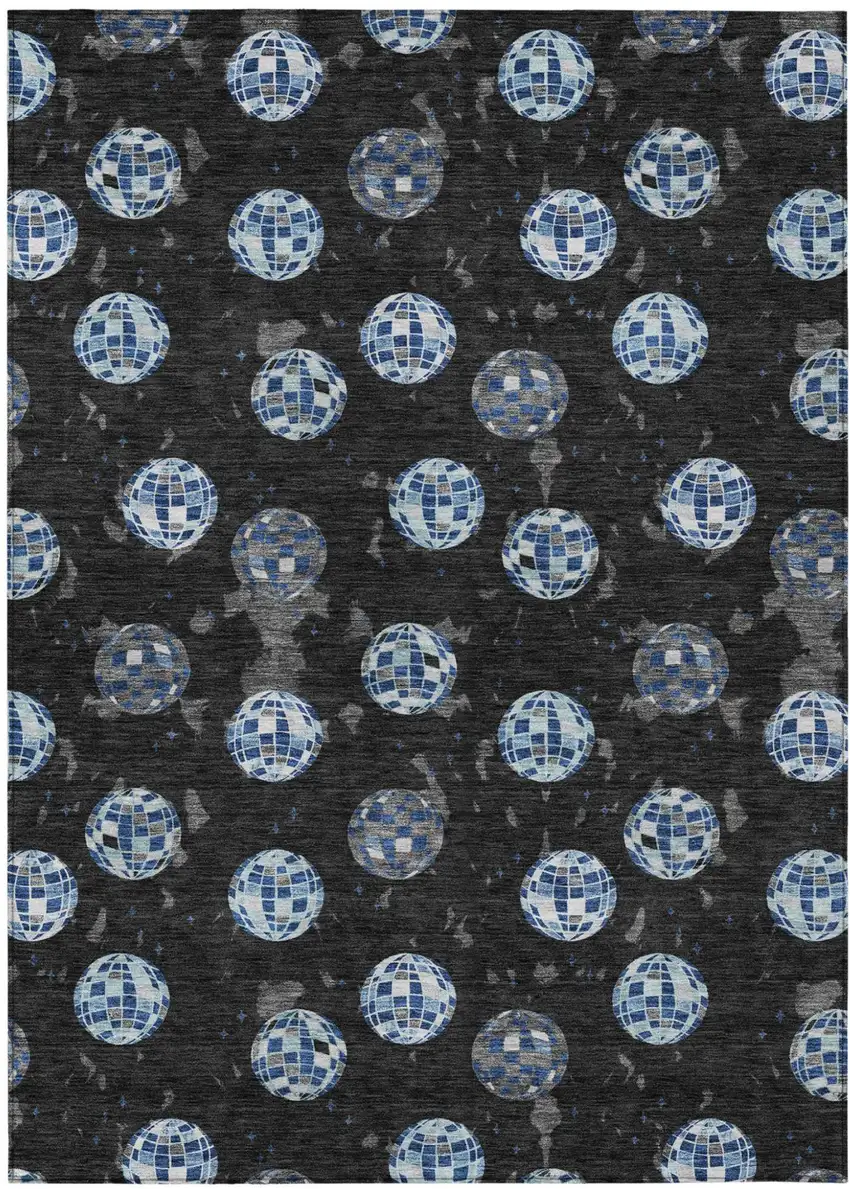 Black And Red Geometric Washable Indoor Outdoor Area Rug Photo 2