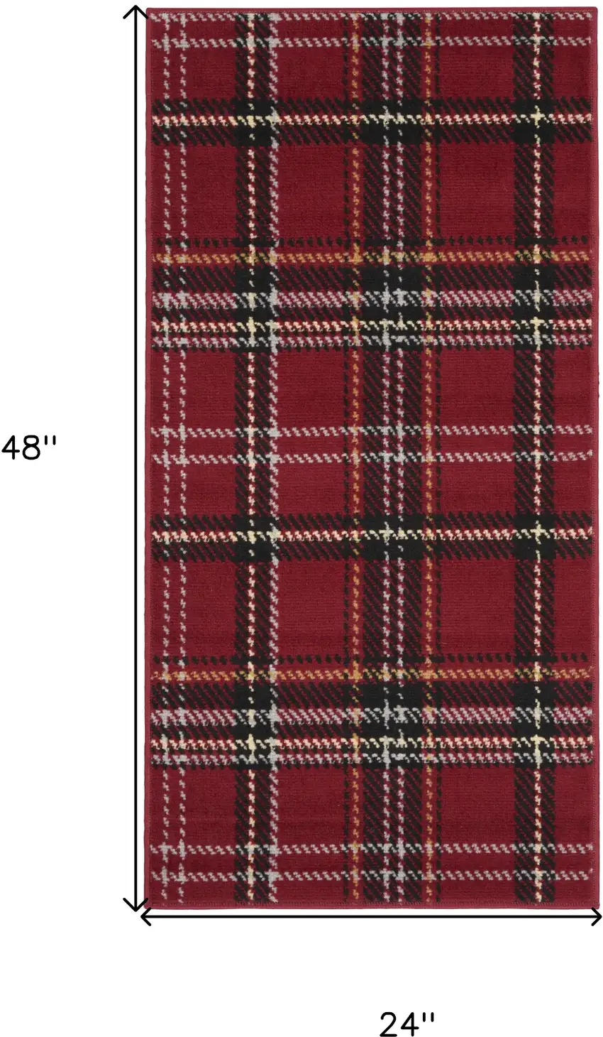 Black And Red Plaid Area Rug Photo 3