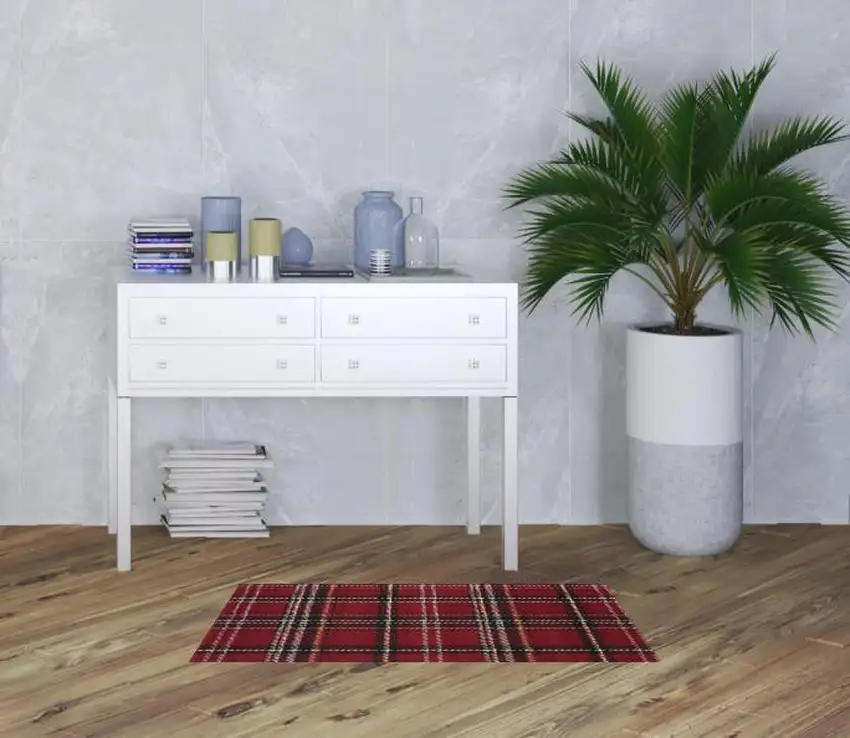 Black And Red Plaid Area Rug Photo 1