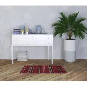 Photo of Black And Red Plaid Area Rug