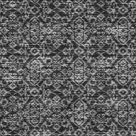Black And Saffron Oriental Washable Indoor Outdoor Area Rug Photo 3