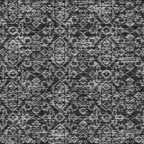 Black And Saffron Oriental Washable Indoor Outdoor Area Rug Photo 3