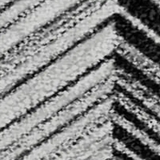 Black And Silver Geometric Washable Area Rug With UV Protection Photo 3