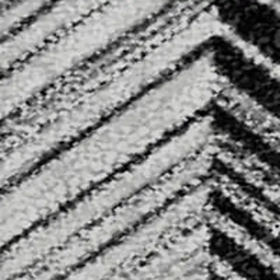Black And Silver Geometric Washable Area Rug With UV Protection Photo 3