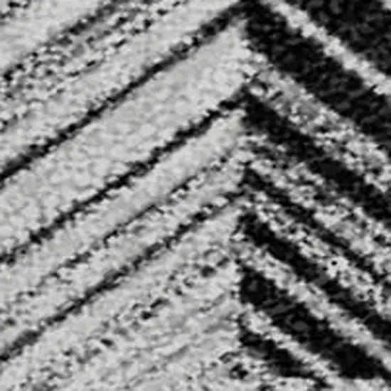 Black And Silver Geometric Washable Area Rug With UV Protection Photo 3