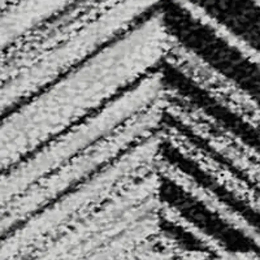 Black And Silver Geometric Washable Area Rug With UV Protection Photo 3