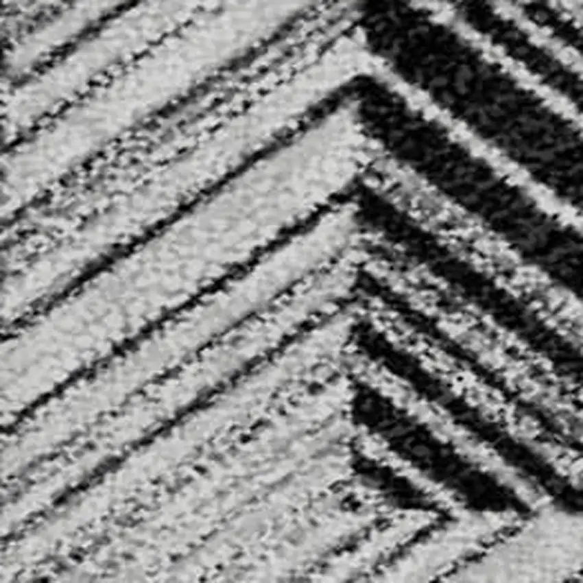 Black And Silver Geometric Washable Area Rug With UV Protection Photo 4