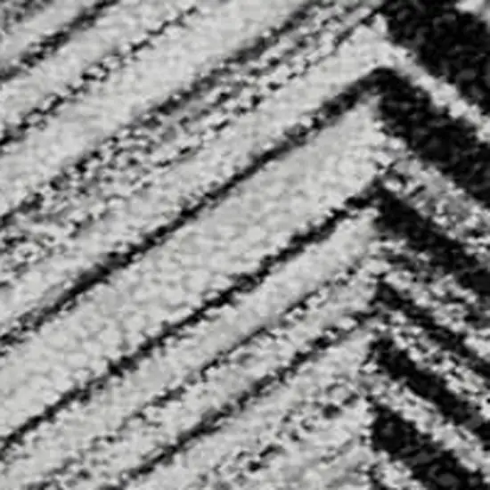 Black And Silver Geometric Washable Area Rug With UV Protection Photo 3
