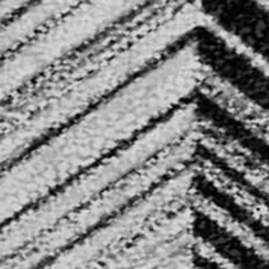 Black And Silver Geometric Washable Area Rug With UV Protection Photo 3