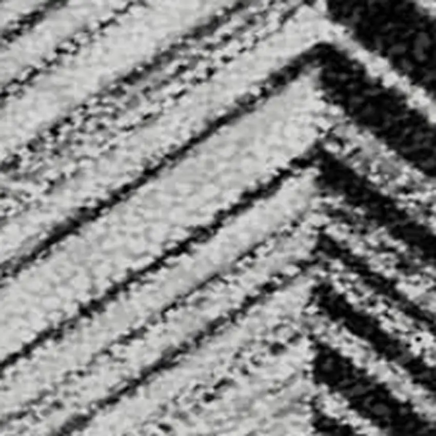 Black And Silver Geometric Washable Area Rug With UV Protection Photo 3