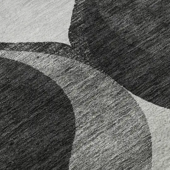 Black And Silver Ogee Washable Area Rug With UV Protection Photo 8