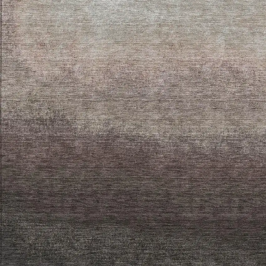 Black And Silver Ombre Washable Indoor Outdoor Area Rug Photo 3