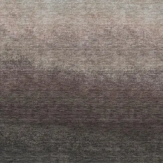 Black And Silver Ombre Washable Indoor Outdoor Area Rug Photo 3