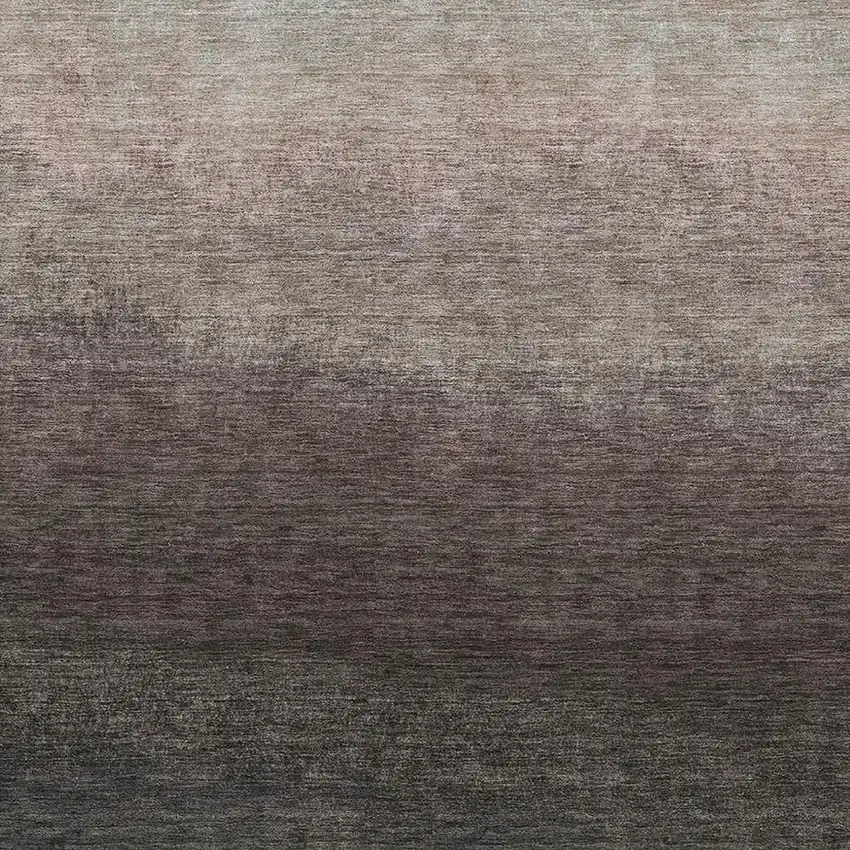 Black And Silver Ombre Washable Indoor Outdoor Area Rug Photo 3