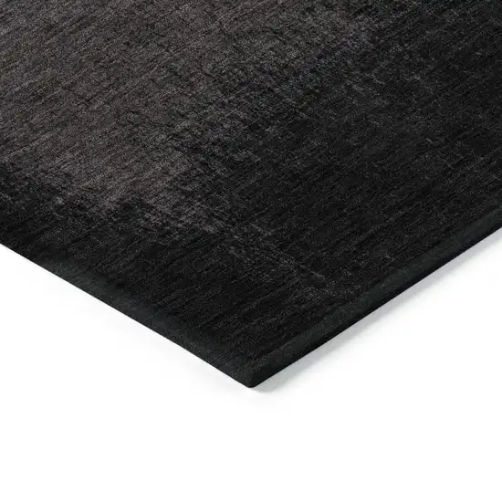 Black And Silver Ombre Washable Indoor Outdoor Area Rug Photo 9