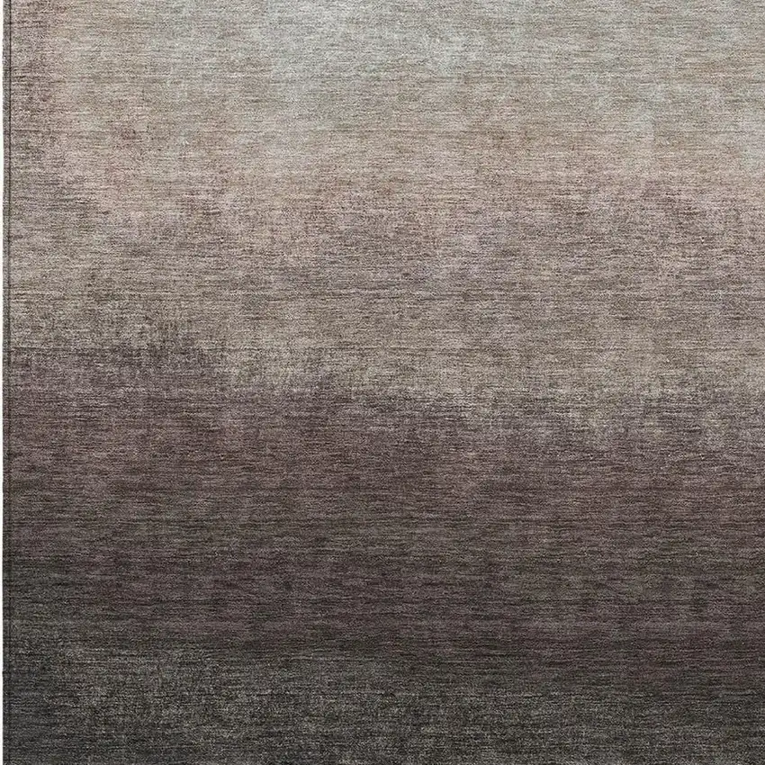 Black And Silver Ombre Washable Indoor Outdoor Area Rug Photo 9