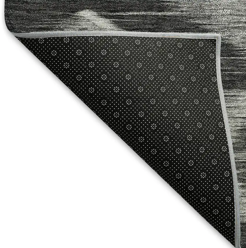 Black And Silver Southwestern Washable Area Rug With UV Protection Photo 7