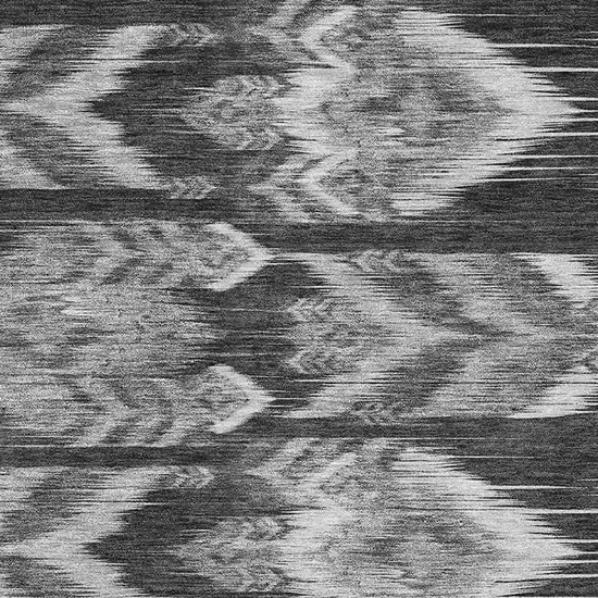 Black And Silver Southwestern Washable Area Rug With UV Protection Photo 3