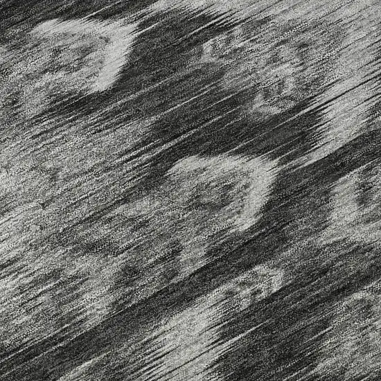 Black And Silver Southwestern Washable Area Rug With UV Protection Photo 9