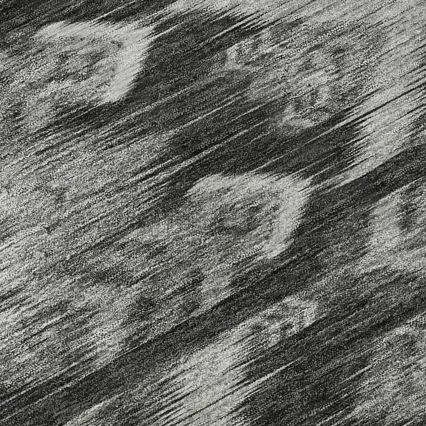 Black And Silver Southwestern Washable Area Rug With UV Protection Photo 9