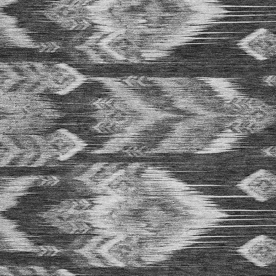 Black And Silver Southwestern Washable Area Rug With UV Protection Photo 3