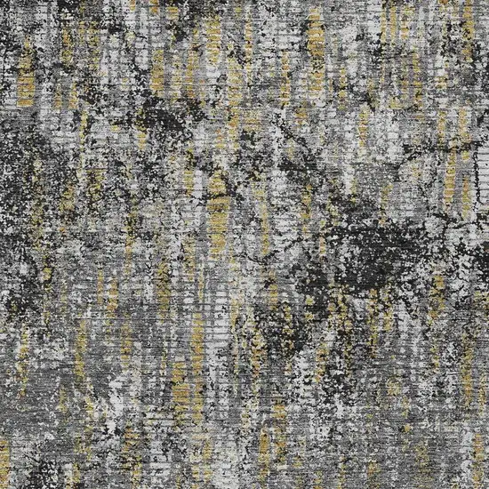 Black And Taupe Abstract Washable Indoor Outdoor Area Rug Photo 3