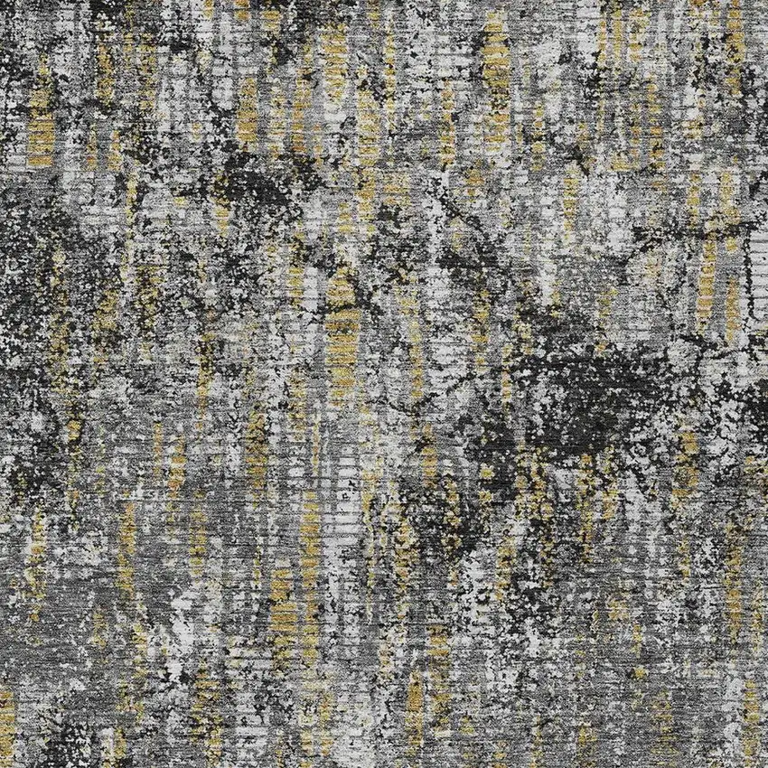 Black And Taupe Abstract Washable Indoor Outdoor Area Rug Photo 3