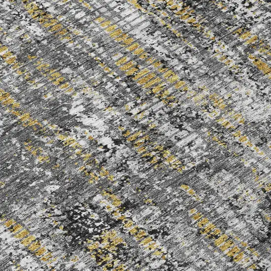 Black And Taupe Abstract Washable Indoor Outdoor Area Rug Photo 6