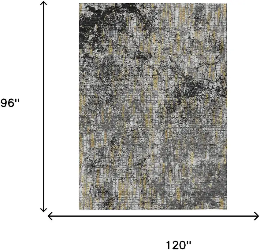 Black And Taupe Abstract Washable Indoor Outdoor Area Rug Photo 7