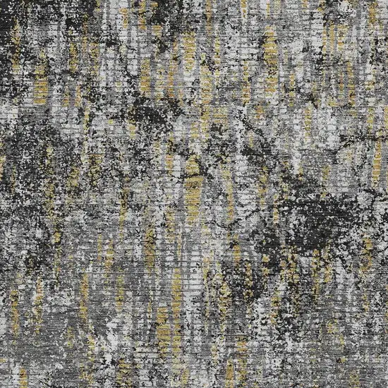 Black And Taupe Abstract Washable Indoor Outdoor Area Rug Photo 3