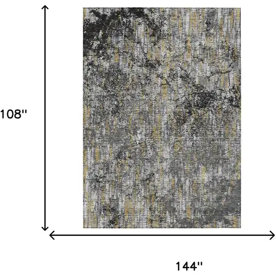 Black And Taupe Abstract Washable Indoor Outdoor Area Rug Photo 7