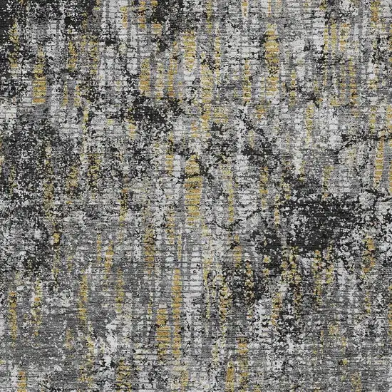 Black And Taupe Abstract Washable Indoor Outdoor Area Rug Photo 3