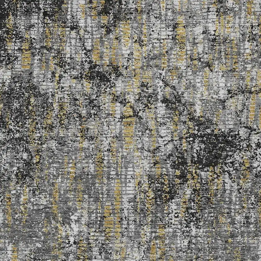 Black And Taupe Abstract Washable Indoor Outdoor Area Rug Photo 3