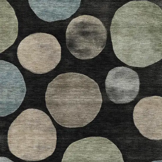 Black And Taupe Geometric Washable Area Rug With UV Protection Photo 3