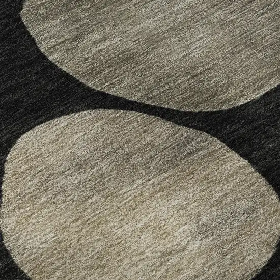 Black And Taupe Geometric Washable Area Rug With UV Protection Photo 8