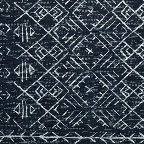 Black And White Abstract Geometric Distressed Washable Area Rug Photo 3