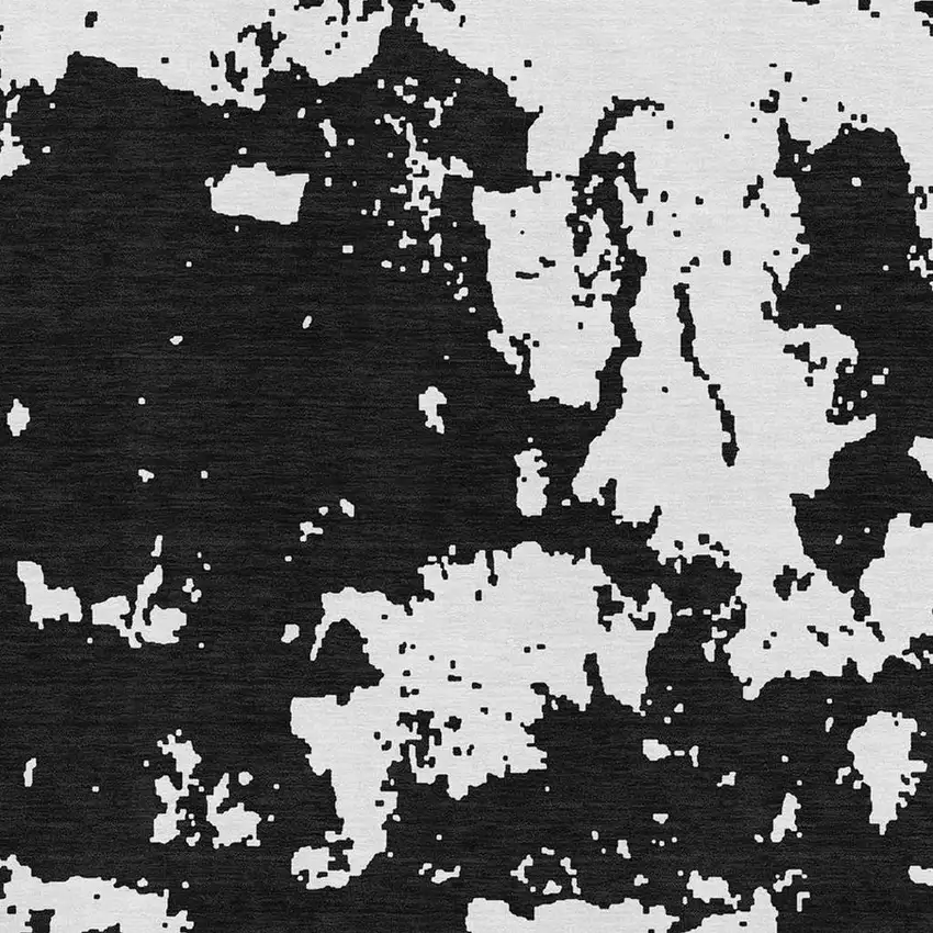 Black And White Abstract Washable Area Rug With UV Protection Photo 3