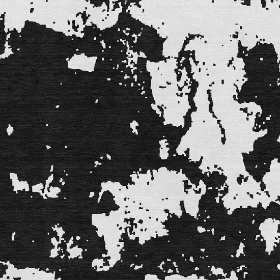 Black And White Abstract Washable Area Rug With UV Protection Photo 3