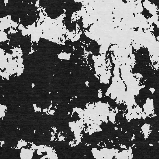 Black And White Abstract Washable Area Rug With UV Protection Photo 4