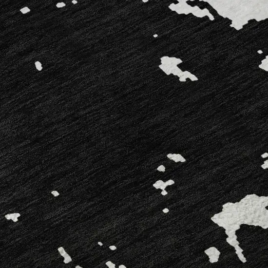 Black And White Abstract Washable Area Rug With UV Protection Photo 7