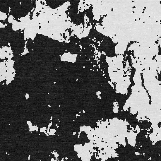 Black And White Abstract Washable Area Rug With UV Protection Photo 3
