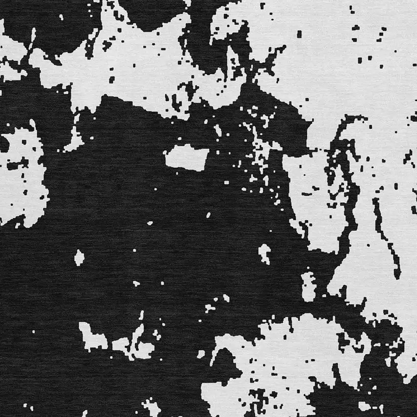 Black And White Abstract Washable Area Rug With UV Protection Photo 3