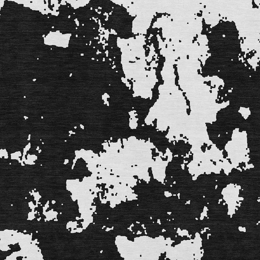 Black And White Abstract Washable Area Rug With UV Protection Photo 3