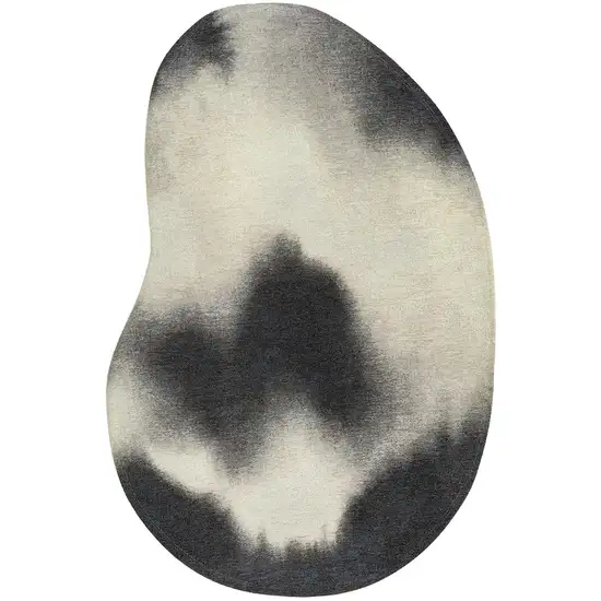 Black And White Abstract Washable Area Rug With UV Protection Photo 5