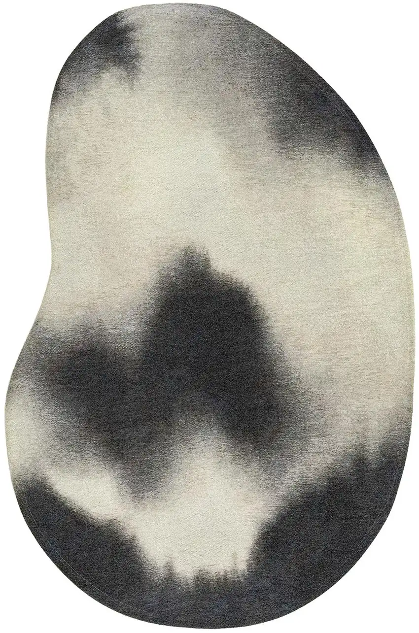 Black And White Abstract Washable Area Rug With UV Protection Photo 5