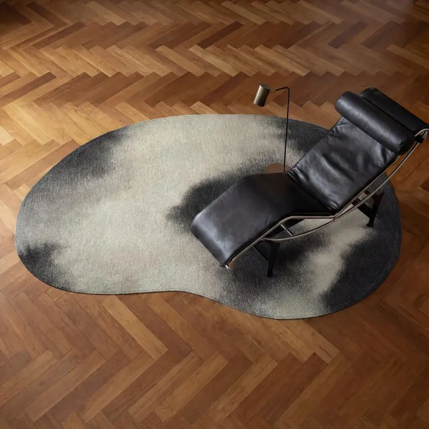 Black And White Abstract Washable Area Rug With UV Protection Photo 6