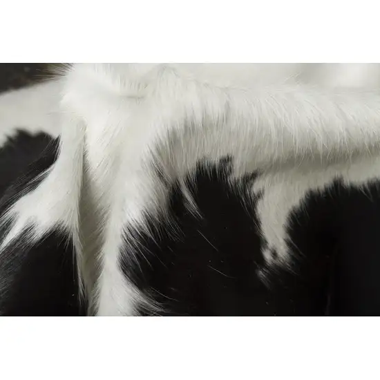 Black And White Cowhide Hand Knotted Area Rug Photo 3