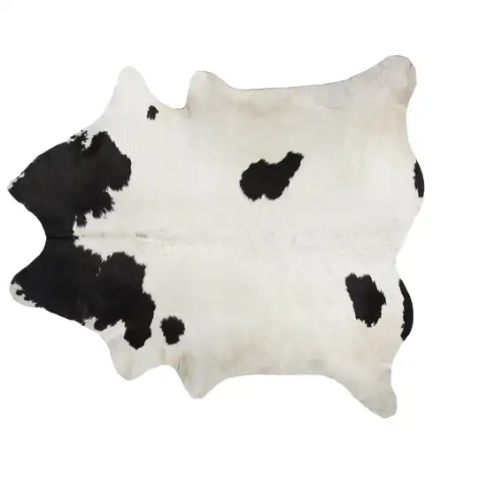 Black And White Cowhide Hand Knotted Area Rug Photo 2