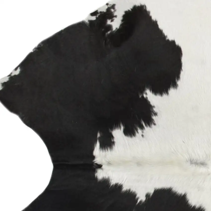 Black And White Cowhide Hand Knotted Area Rug Photo 4