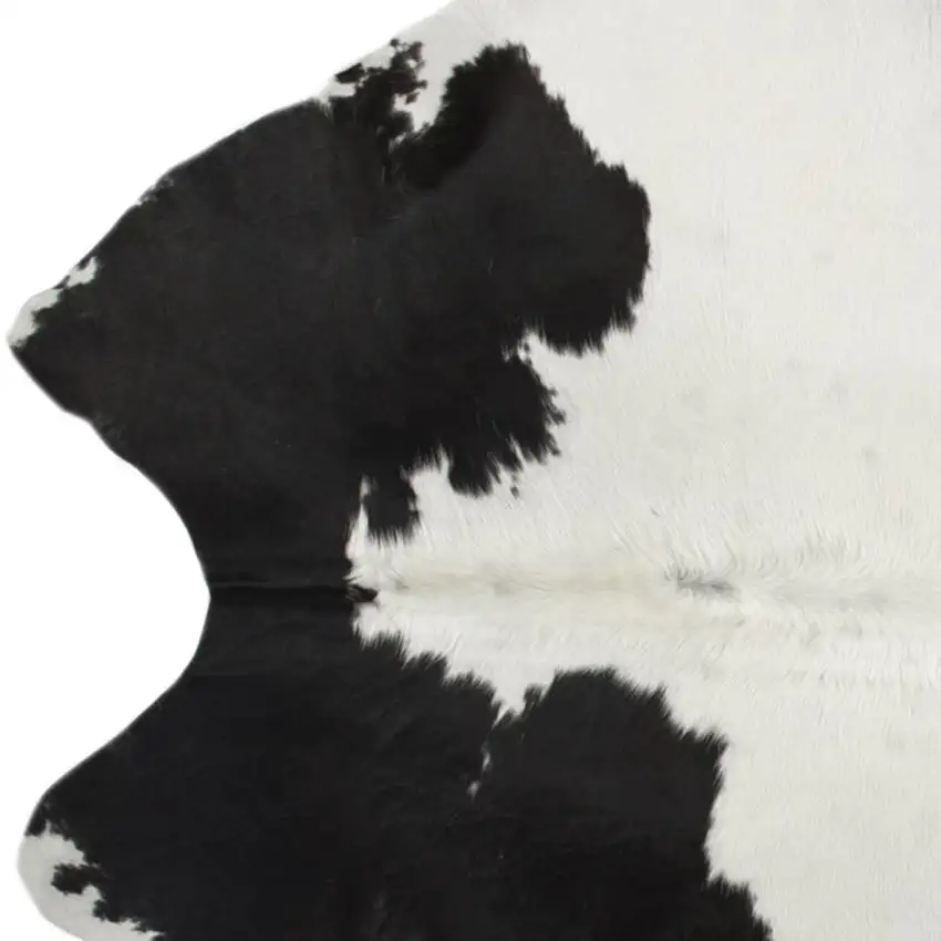 Black And White Cowhide Hand Knotted Area Rug Photo 5